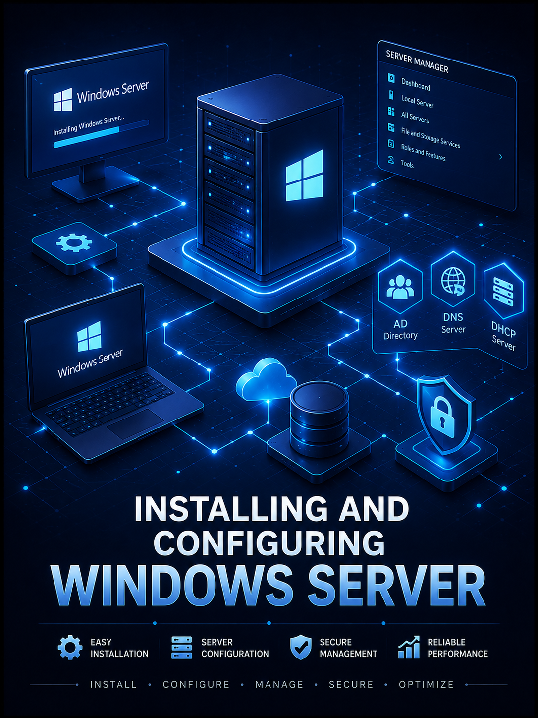 INSTALLATION AND CONFIRGURATION OF WINDOWS SERVER
